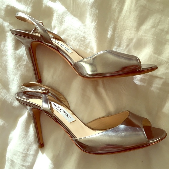 Jimmy Choo size 39 metallic patent leather heel - Picture 2 of 6